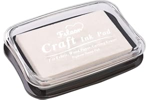 Fstaor Large White Ink Pad for Rubber Stamps, Non-Toxic Washable Safe Stamp Pads for Kids, Ink Pads Permanent for Paper Wood Fabric