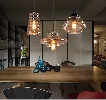 E27 Glas Pendelleuchte Set Gerauchert Modern Water Ripples Glas Lampe Schatten Esszimmer Home Decor Kronleuchter Befestigung Hangende Lampe Amazon De Beleuchtung