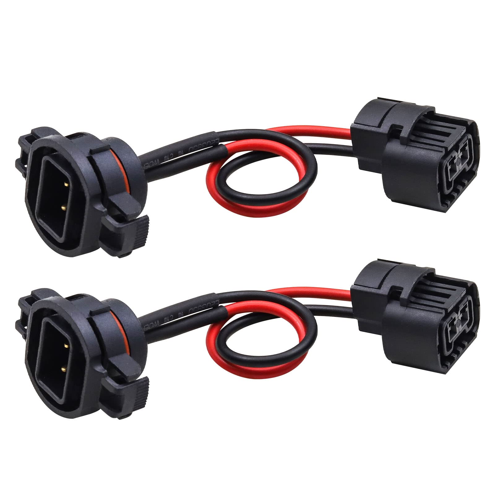 2PCS Headlight Wiring Harness,5202 H16 Extension Wire Harness Sockets Male to Female Wiring Harness Connector Adapter for Car Headlight and Fog Lights