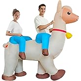 DAHAKII Funny 2-Person Inflatable Alpaca Costume Dual Person Team-Building Blow Up Suit/Outfit for Adults/Halloween/Cosplay/Mardi Gras/
