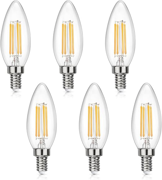 Amazon Co Jp Shine Hai 燭台ledフィラメント電球 40w相当 2700k ウォームホワイトシャンデリア B11 Led電球 E12口金 調光不可 装飾キャンドルライト電球 6個パック Diy Tools Garden