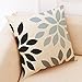 Decemter 4PCS Geometric Tree Leaf Throw Cushion Cover Cotton Linen Pillowcase Home Decoration 18x18 Beige