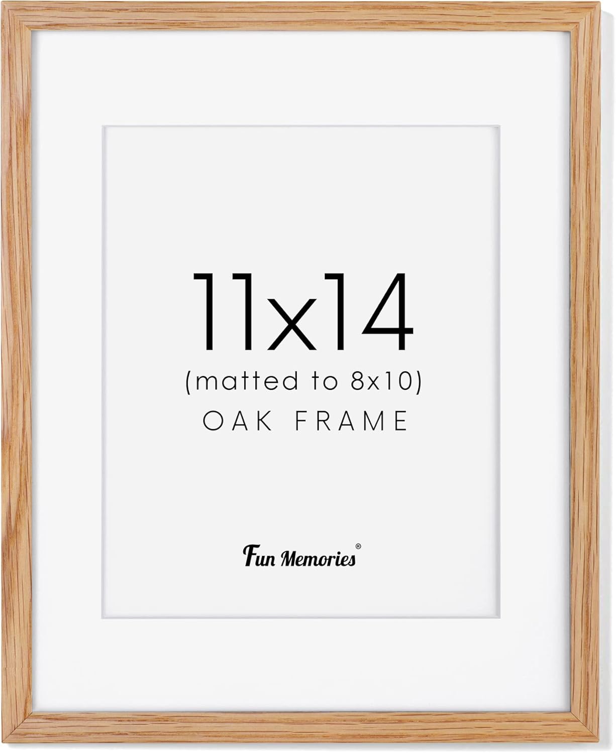 Photo Albums, Frames & Accessories - 11x14 Picture Frame, 11 x 14 Solid Oak Wood Picture Frame with Real Glass, 11