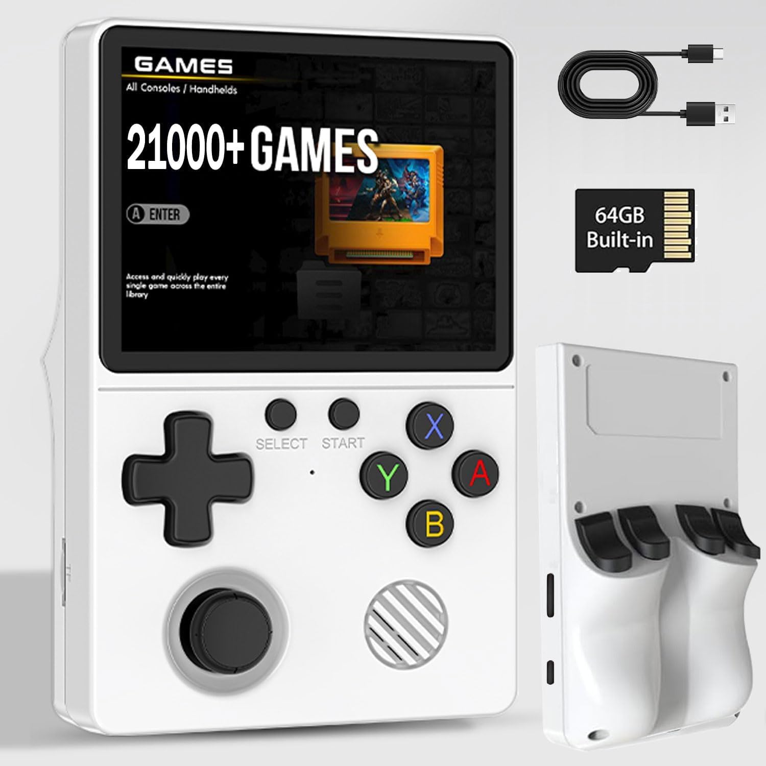 GB350 Retro Console Handheld Game Console, Portable Handheld Video Games with 21,000+ Classic Games, 3.5 Inch IPS Screen, Portable Video Game Console, Linux System, Mini Retro Console (Max UP+)