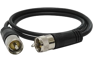 TruckSpec TS-3CC Black 3' CB Antenna Coax Cable with PL-259 Connector