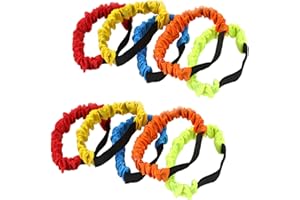 Luxshiny 10pcs Colorful Elastic Leg Tie Bands for Two-Person Three-Legged Race, Teamwork Game Straps