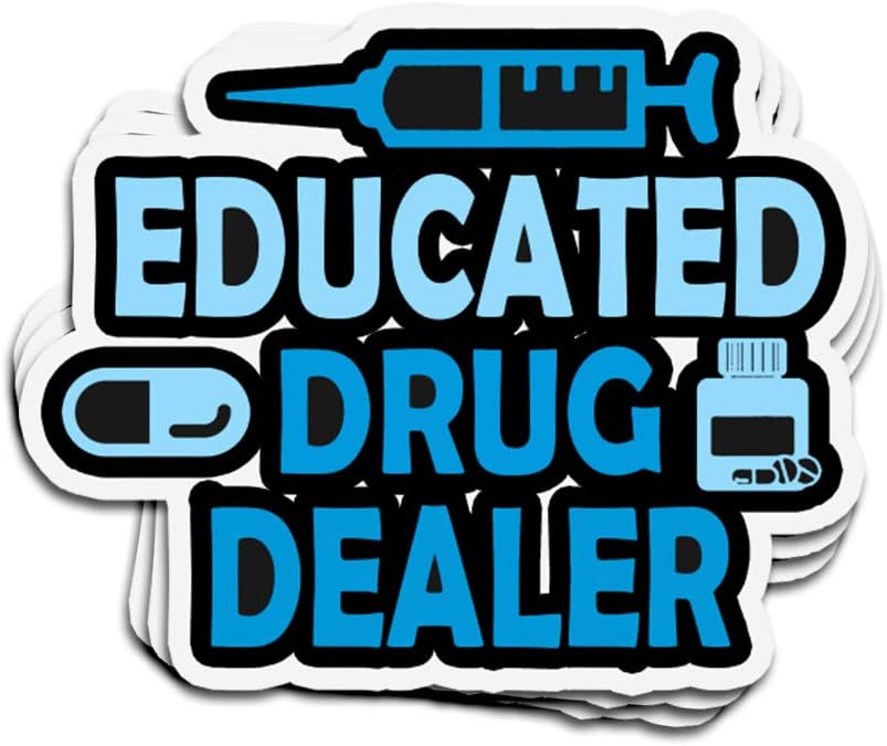 Jarky Love 3 PCs Stickers Pharmacist I'm Drug Dealer Pharmacist 4 × 3 Inch Die-Cut Wall Decals for Laptop Window