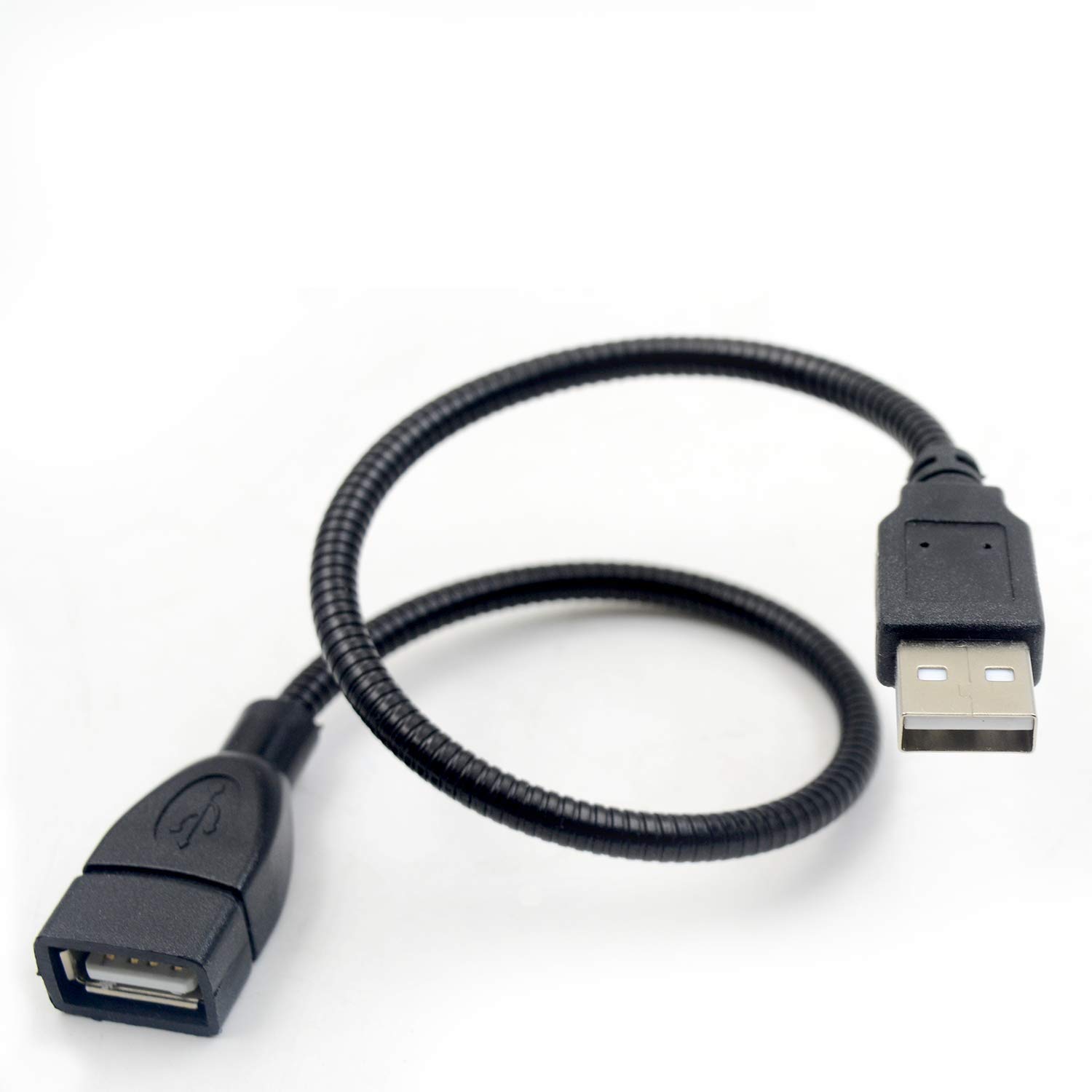 Duttek USB Extension Cable, USB 2.0 Type A Male to Female Jack Sync Data Flexible Extension Gooseneck Cable Cord 30CM