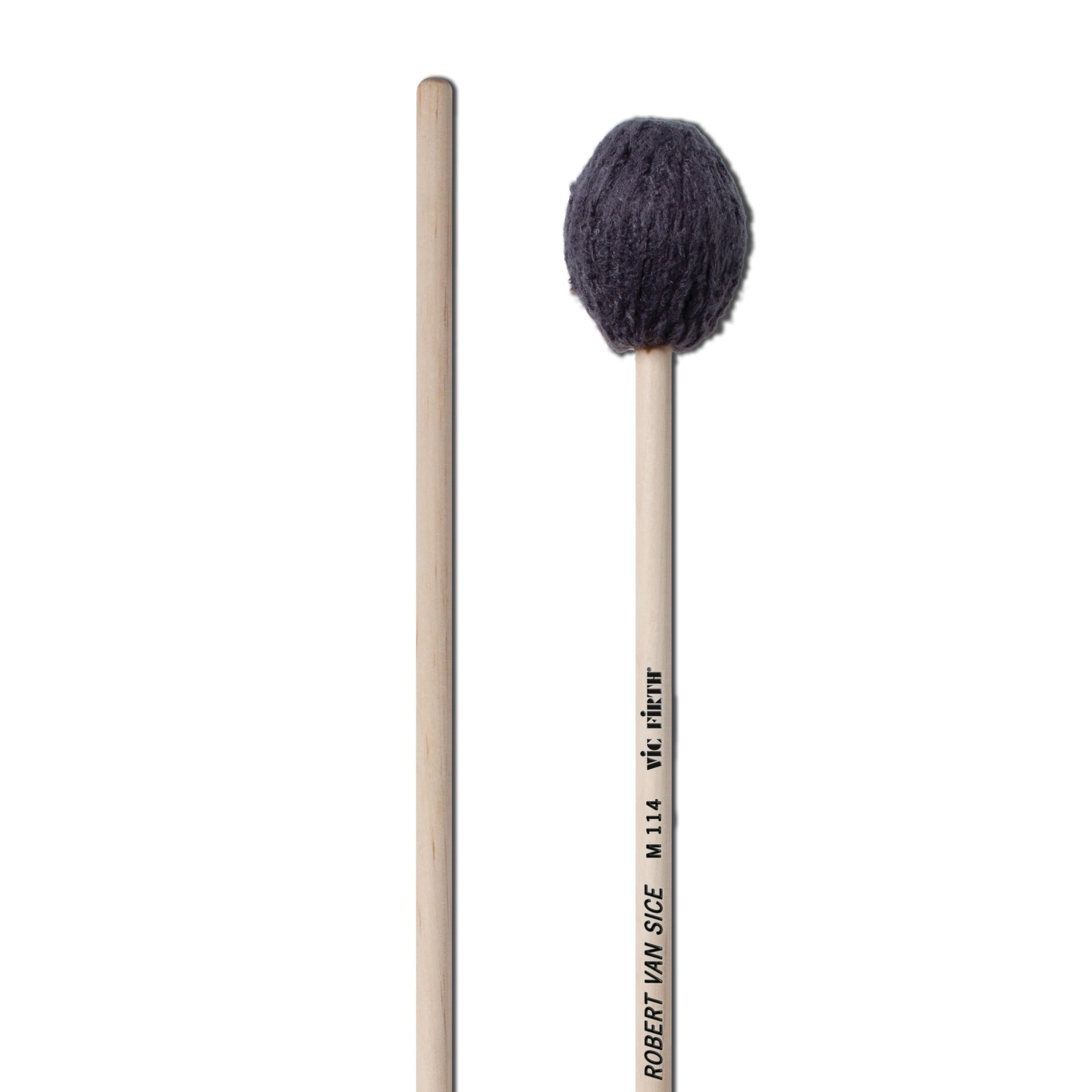 Vic FIrth - Signature Series Marimba Mallets - M114 - Robert Van Sice - Yarn - Medium - Charcoal Grey — image 1