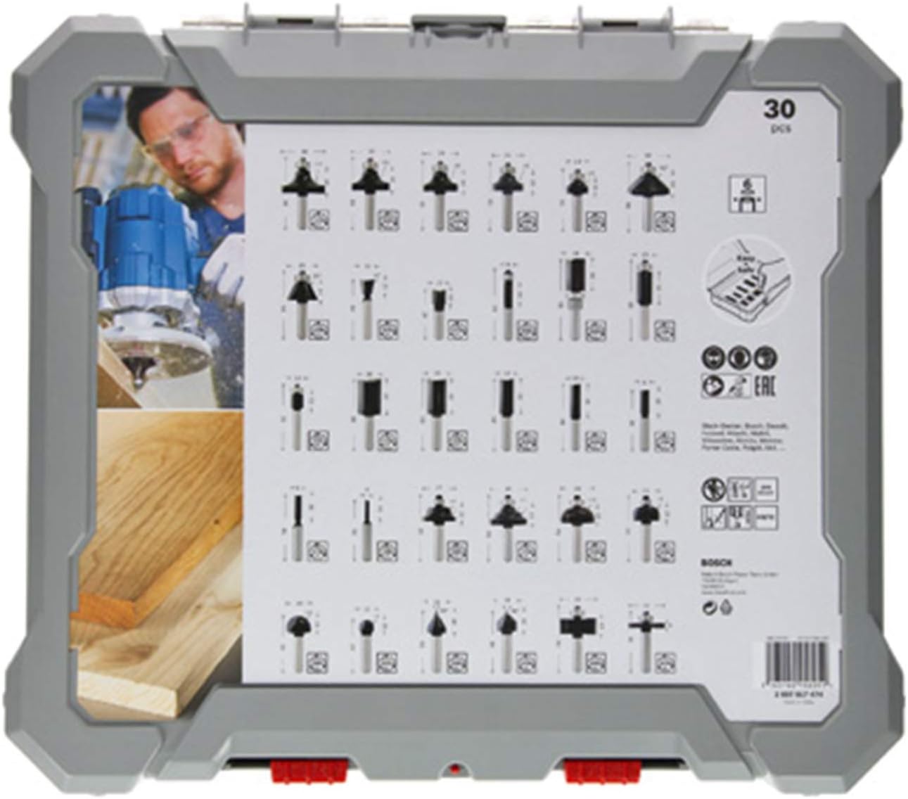 Bosch Professional 30 pcs. Mixed Router Bit Set (for Wood diameter 6 mm Shank, Accessory Router), Multi-coloured - Image 4