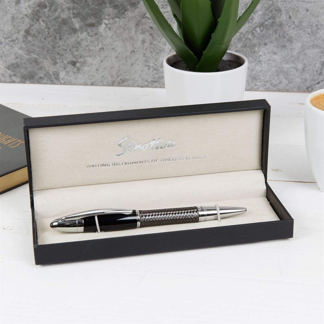 Stratton Black & Gunmetal Biro Pen in a Gift Box - A Wonderful Gift For That Special Person (ST1013)