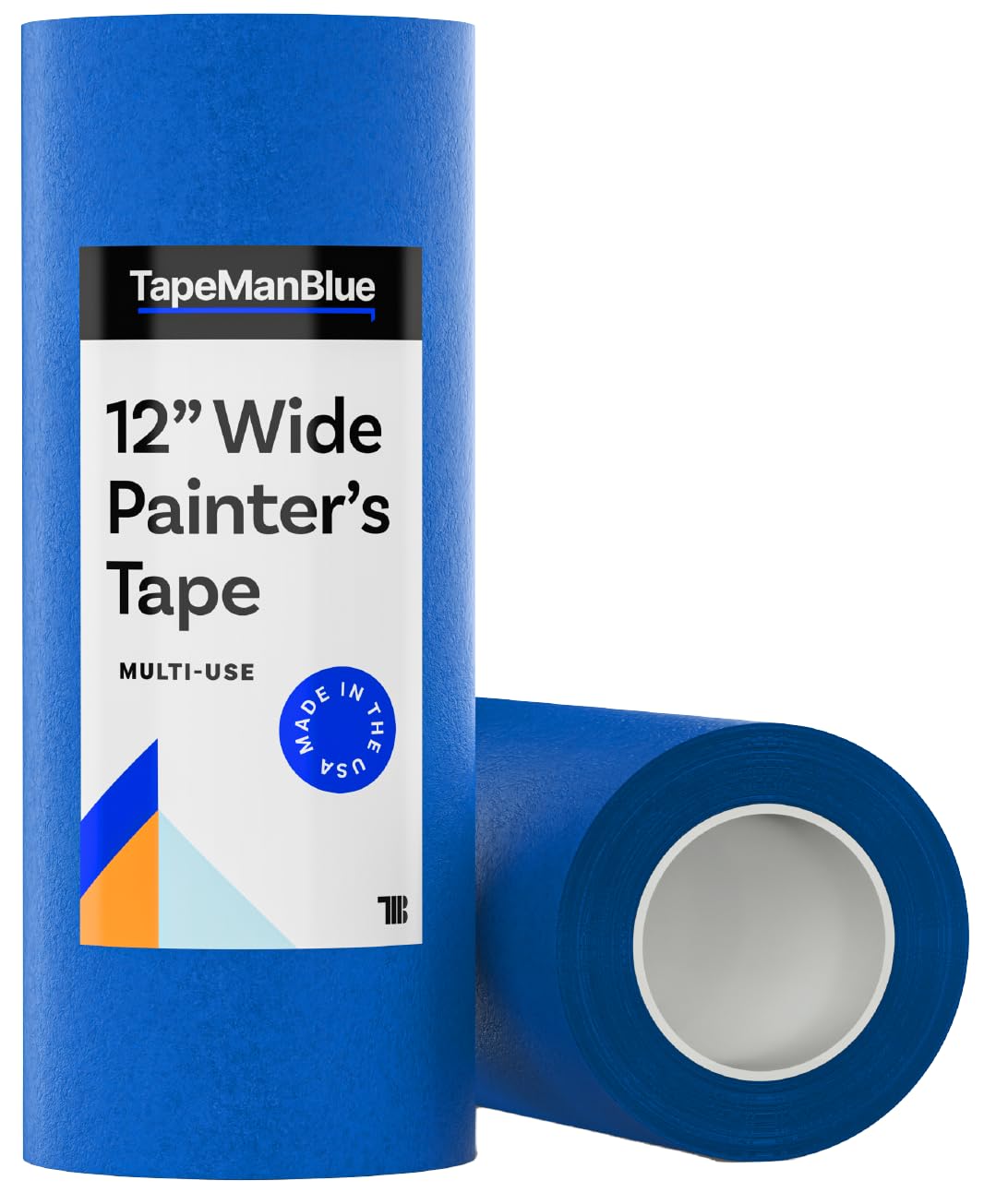 Photo 1 of TapeManBlue Wide Blue Painters Tape, 12 inch x 60 yds, Made in America, Great Masking Tape for 3D Printing and Laser Cutting, Removes Cleanly for 21 Days