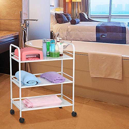 Topeakmart Rolling Trolley Cart 3 Tier Facial Salon Spa Utility Cart