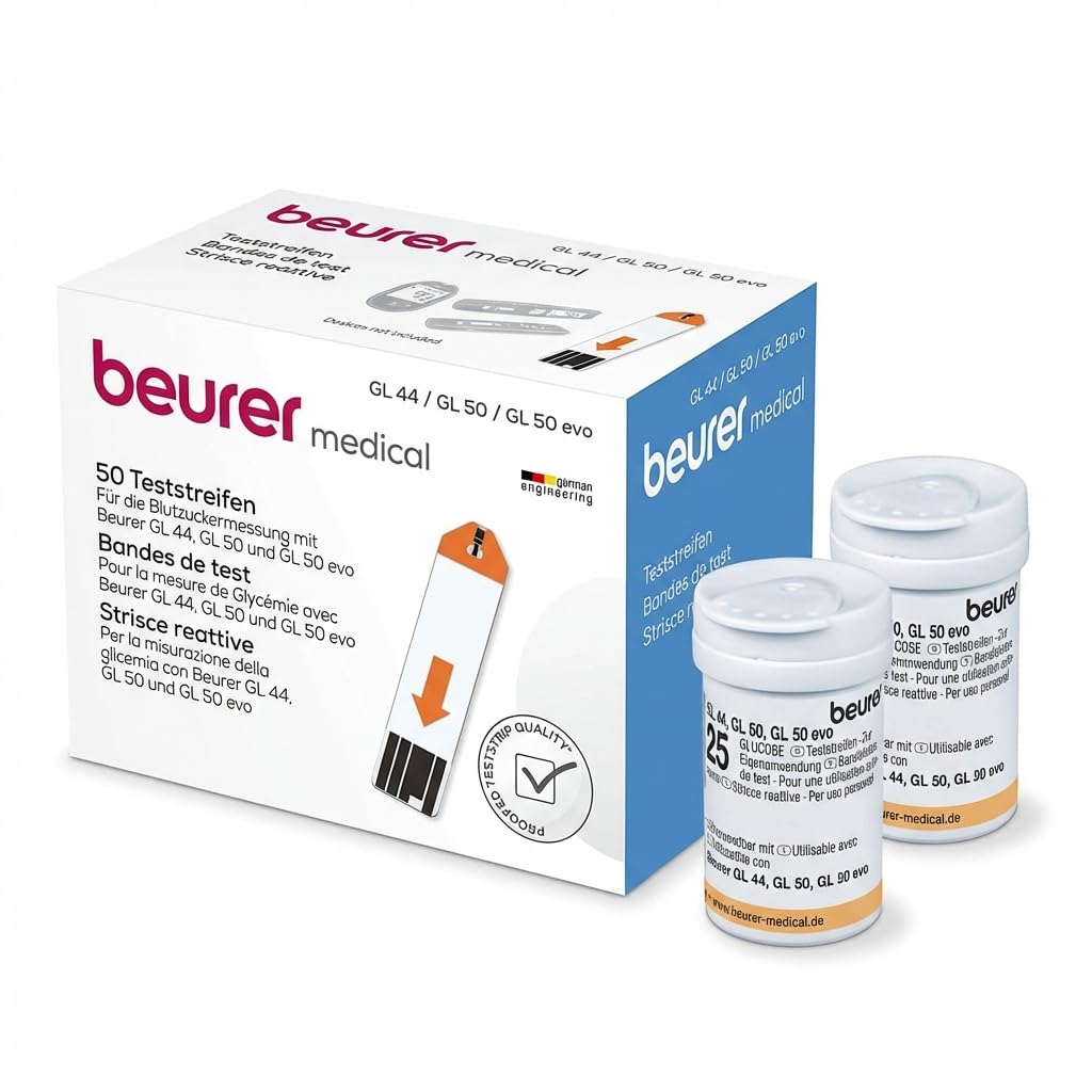 Beurer GL44/ GL50 Glucose Monitor Test Strips - 50 Piece