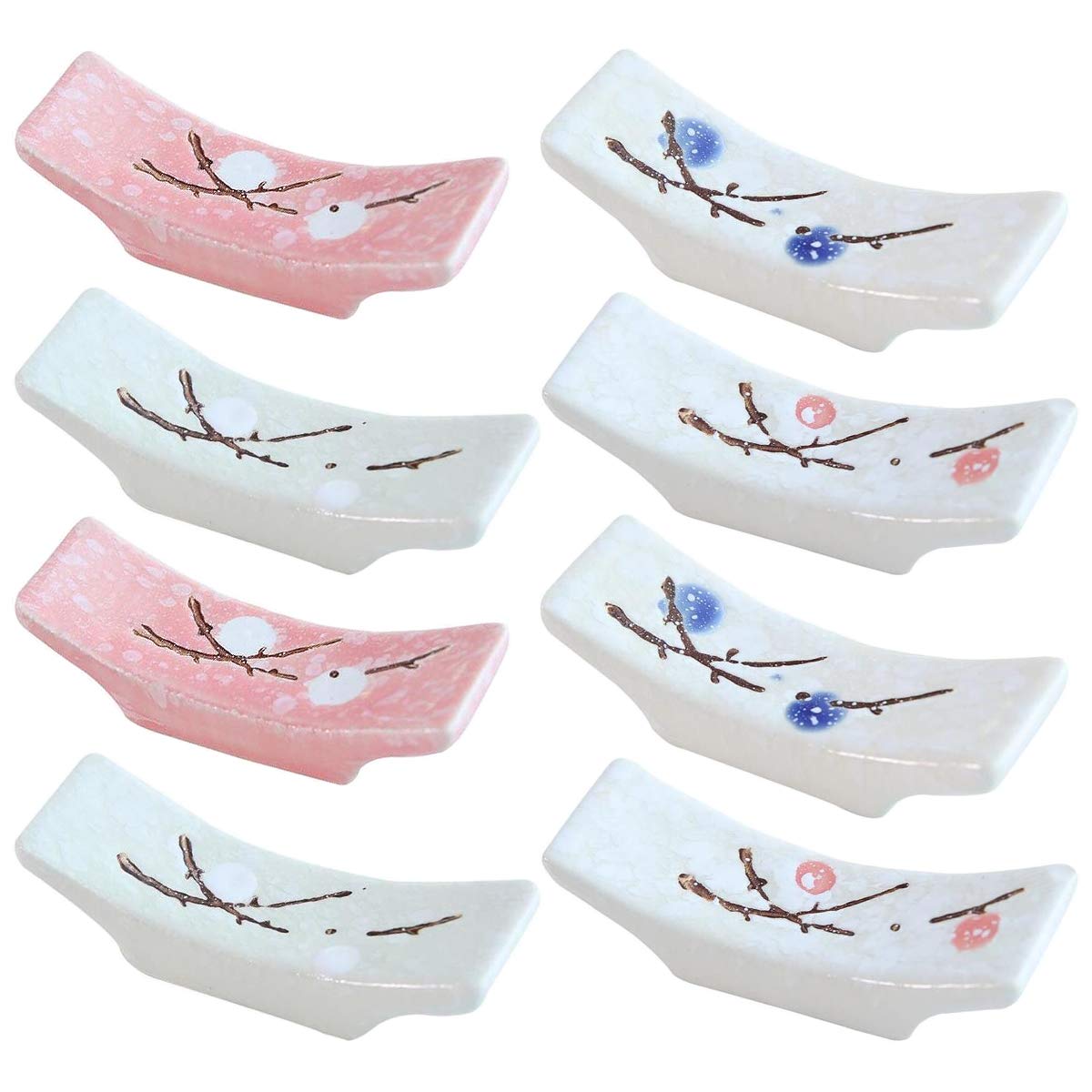 RoadLoo Chopstick Holder, 8Pcs Ceramic Chopstick Holders Tableware Spoon Holder Rest Knife and Fork Holder Cutlery Holder Stand Kitchen Accessory