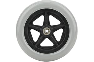 7 Inch Walker Replacement Wheelchair Wheels, Wheelchair Front Wheel Disabled Walk Chair Rollator Anti Slip Front Rubber Caste