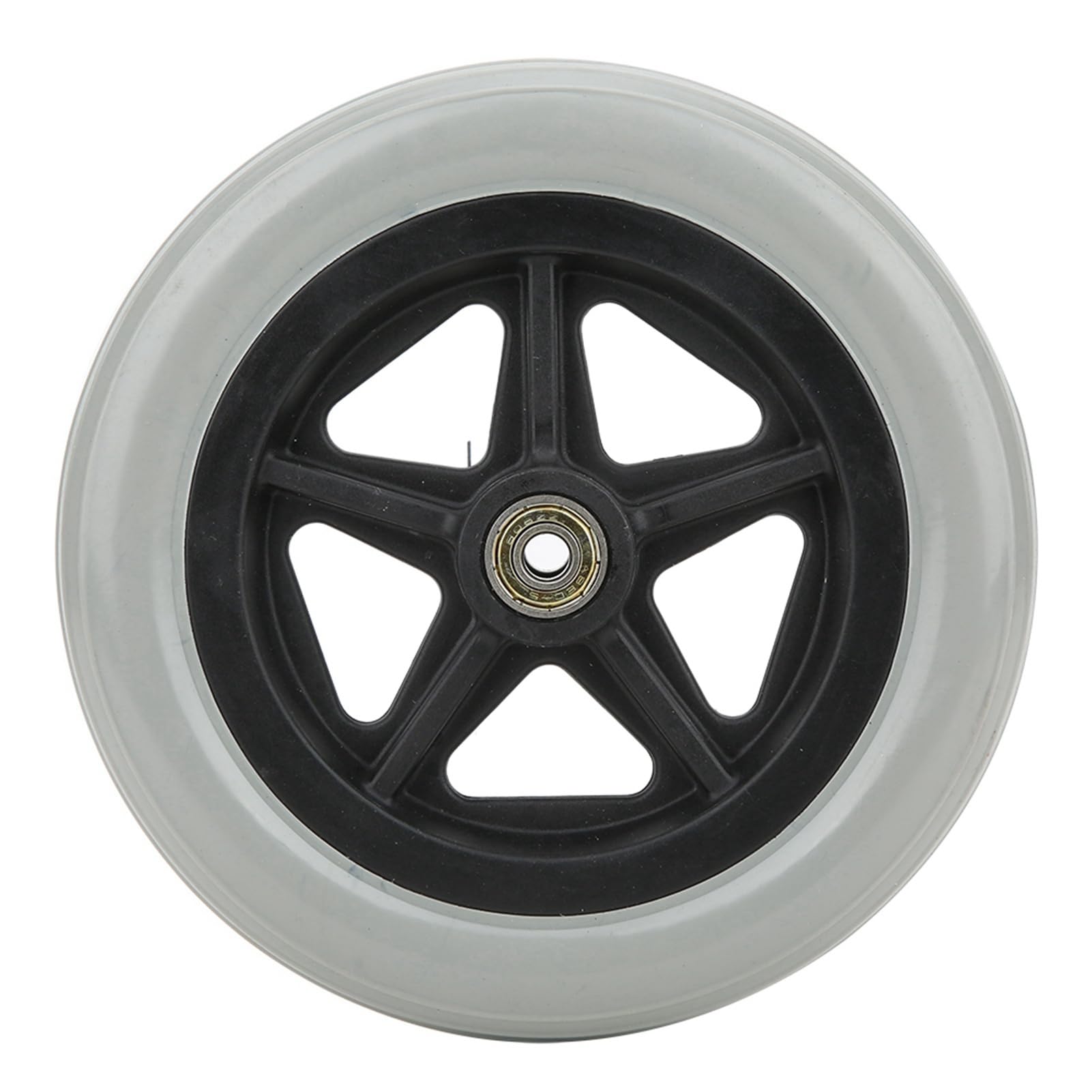 7 Inch Wheelchair Front Wheels,Bearing Hole 8mm 5-Spoke Rubber Anti-Slip Wheels Replacement Parts for Disabled Old People Health-Care Walk Chair Walker
