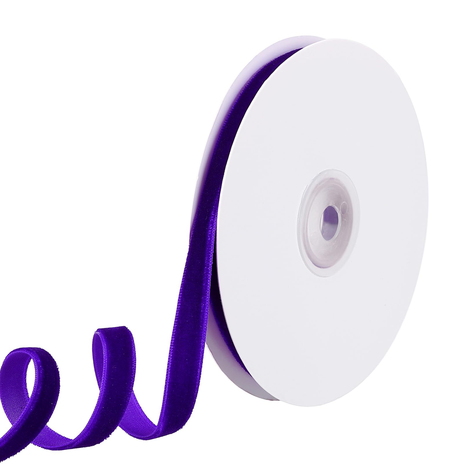 PATIKIL Velvet Ribbon 3/8 Inch 10 Yard, 1 Roll Polyester Single Face Spool for Gift Wrapping Wedding Flower Bouquet Bow Handmade Craft Decorations, Dark Purple