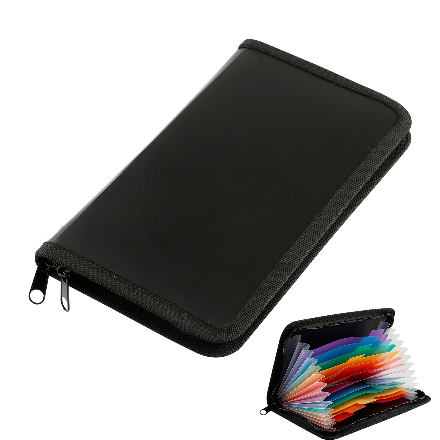 Rumyve Mini Accordian File Folder,13 Pockets Expanding File Organiser,A6 Document Accordion Folder for Office and School