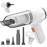 Wuular Mini Car Vacuum Cleaner, Small Handheld Vacuum Portable Cordless 3 in 1 Dust Buster & Air Blower & Hand Pump, 15000PA Rechargeable Hand Vacuum High Power for Car, Home, Office