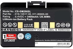 Xsplendor Replacement Battery for Garmin 010-00543-00 100054300 3580100054300 EGM478 GPSMAP 276 GPSMAP 276c GPSMAP 296 GPSMAP 376 GPSMAP 376C 378 396 Part NO 010-10517-00 010-10517-01 011-00955-00