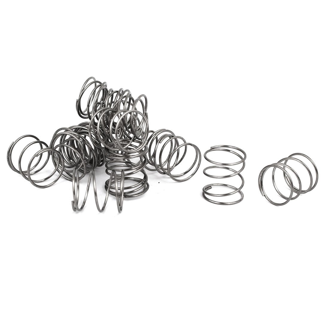 sourcingmap Compression Spring,304 Stainless Steel,14mm OD,0.8mm Wire Size,15mm Free Length,Silver Tone,20Pcs