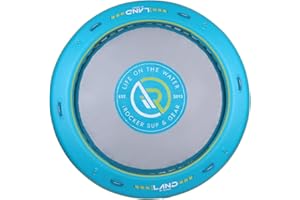 iROCKER iLAND Inflatable Round Floating Raft with Mesh Net – 8ft Water Hammock for Beach, Pool, Lake – Holds 600lbs, Fits Adults, Kids, Dogs – Teal/Lime