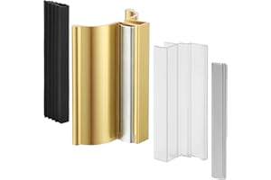 VYH 3" Aluminum Alloy Frameless Shower Door Handle with Metal Strike, Stainless Steel U-Channel with Magnet for Swing Glass Door Thickness 1/8",5/32",3/16", and 1/4", Shower Door （Golden ）