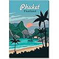 Phuket Thailand Travel Vintage Art Refrigerator Magnet Size 2.5" x 3.5"