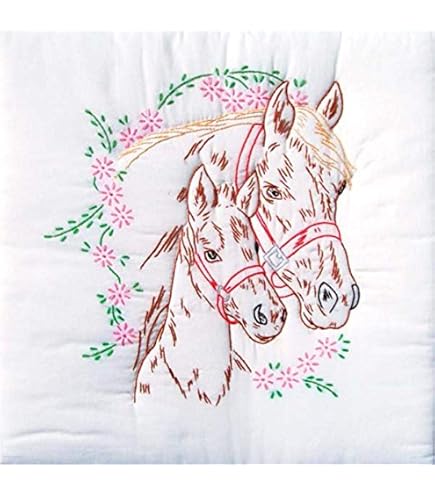 Jack Dempsey Misto Cotone Themed Stamped White Quilt Blocks 9 cm