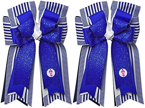 Equestrian Show Bow Set - Premium Handmade by PonyTail Bows - Kat 3 Inch Tail