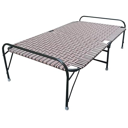 Sharma Steel Industries Folding Bed With Nylon Niwar For Students Kids Bedroom Amazon In Home Kitchen