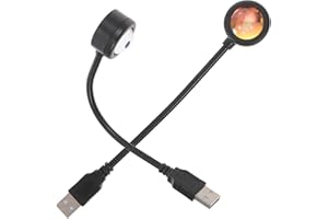Generic 2Pcs Sunset Projection Lamp with ABS Material, RGB Rainbow LED Decorative Night Light for Bedroom,