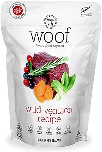 The New Zealand Natural Pet Food Co. WOOF Wild Venison Freeze Dried Raw Dog Food, Mixer, or Topper - High Protein, Natural, Limited Ingredient Recipe 42 oz, Brown (NZ-WFD1200V)
