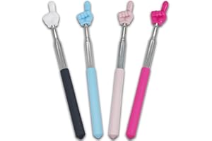 Atdcoek 4 PCS Extendable Pointer Finger Stick - Bright Colored Telescopic Teachers Pointer for Classroom, Perfect Pointing Stick for Kids Reading & Presentation Pointers