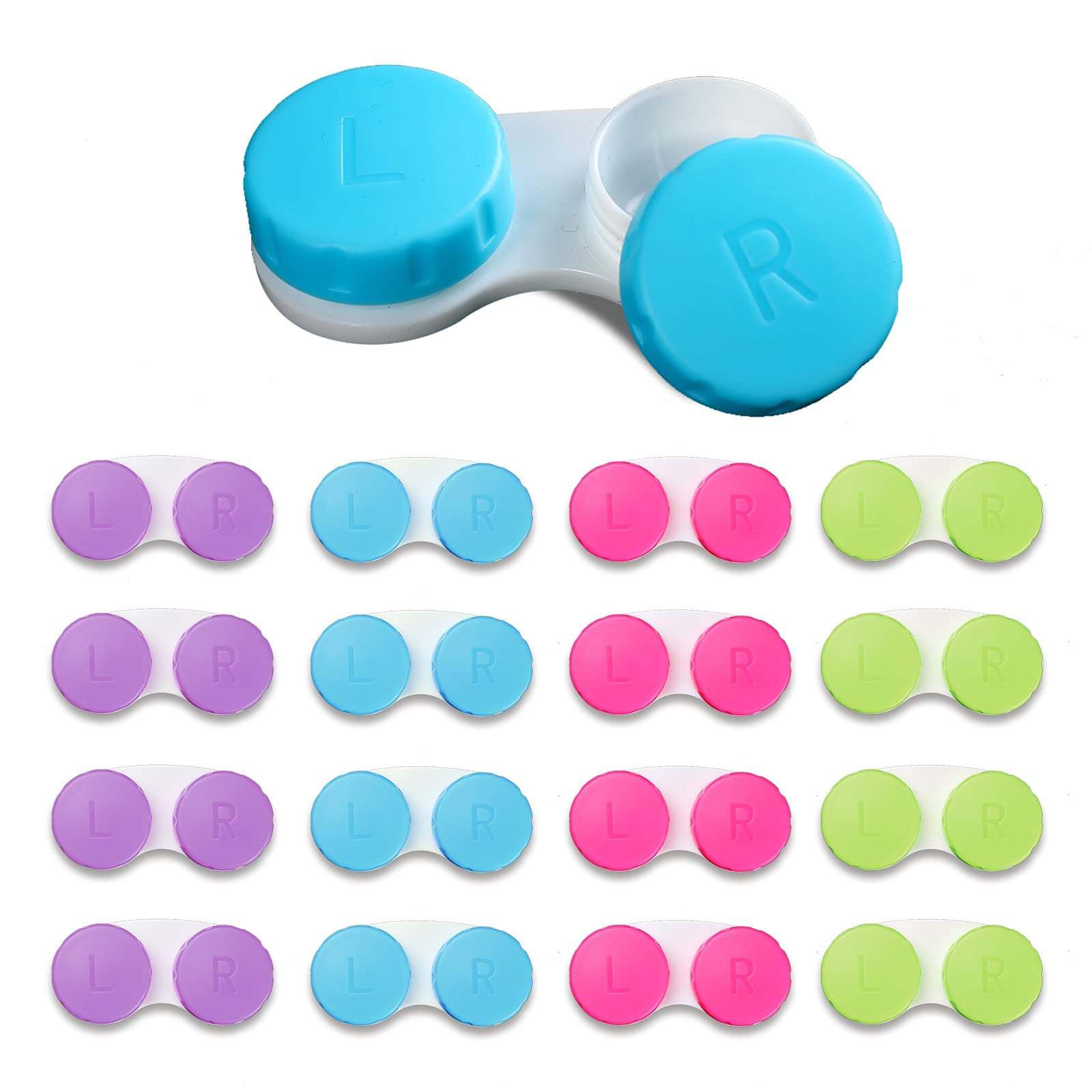 Photo 1 of Aoutrow 16 Pack Mini Contact Lens Case Set, Colorful Bulk Box Holder