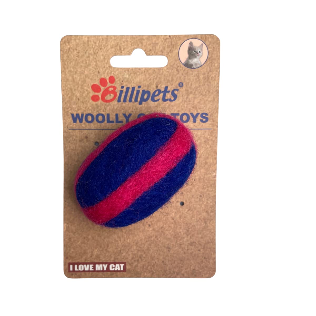 Billipets 7cm Wool Rugby Cat Toys