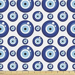 Ambesonne Evil Eye Fabric by The Yard, Symmetrical