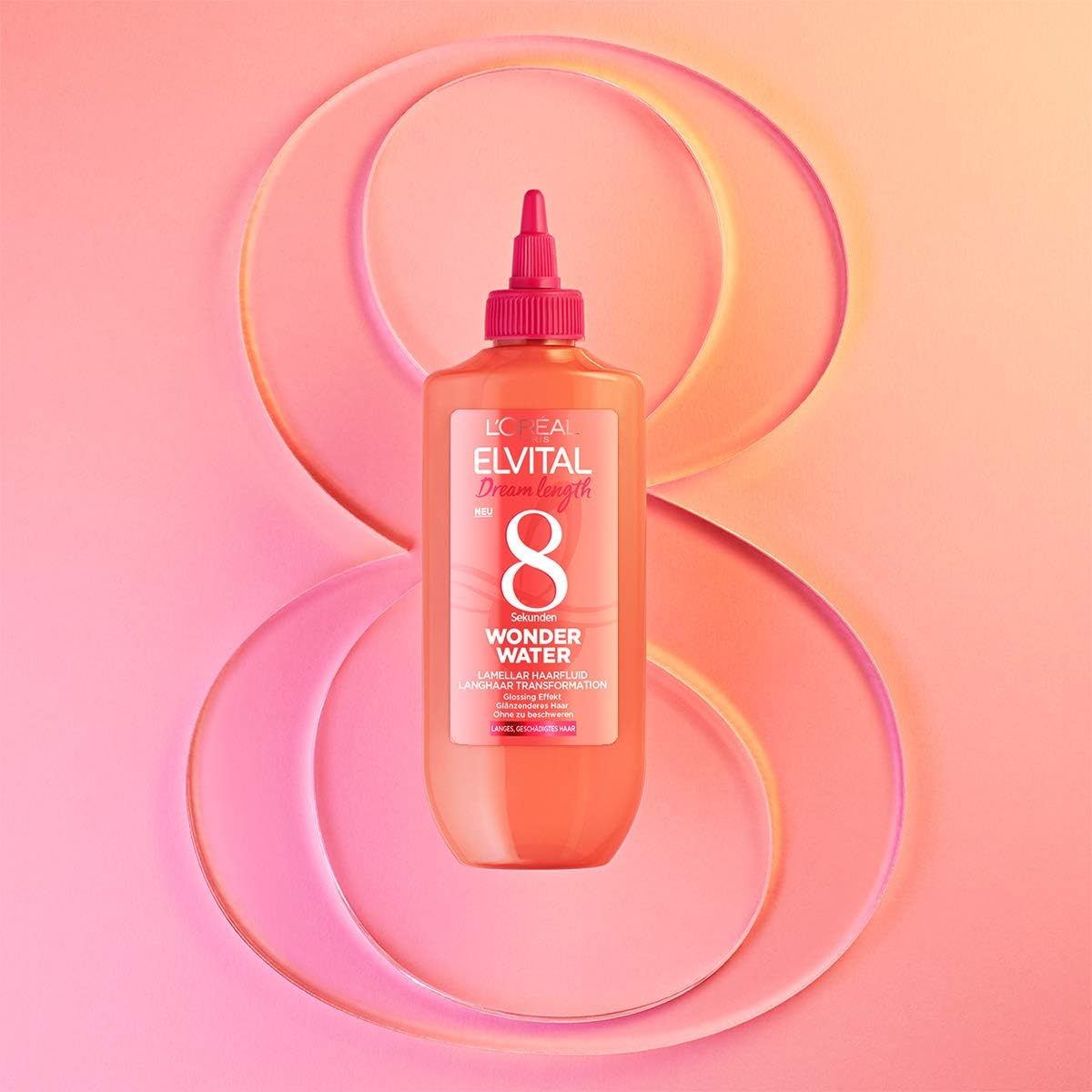 L'Oréal Paris Elvital Hair Treatment for Smooth Hair, No Silicone, No Reaction Time to Rinse, Dream Length 8 Seconds Wonder Water Lamellar Hair Fluid, 1 x 200 ml - Image 3