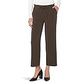 Liverpool Womens Pull on Tie Waist Wide Leg Ankle Pants