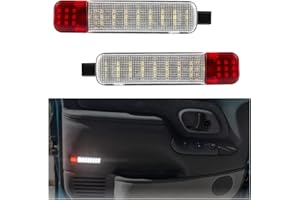 KHGUZ Car LED Interior Door Light, Ultra Bright Vehicle Side Door Panel Courtesy and Warning Lamp Assmebly, Auto Welcome Lighting Replacement for C/K 1500 2500 3500, Yukon（White+Red）