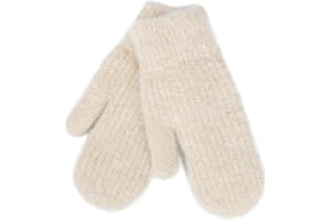 HinyBoeh Womens-Winter-Mittens Warm-Knit-Gloves - Soft-Stretchy Faux-Rabbit-Fur-Mittens for Cold-Weather