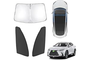 Karltys Foldable Windshield Sun Shade for 2022-2025 Lexus NX NX250 NX350 NX350h NX450h+, 3-Pack Front and Side Window Cover for Lexus NX Windshield Sunshade Reflective Sun Visor Protector