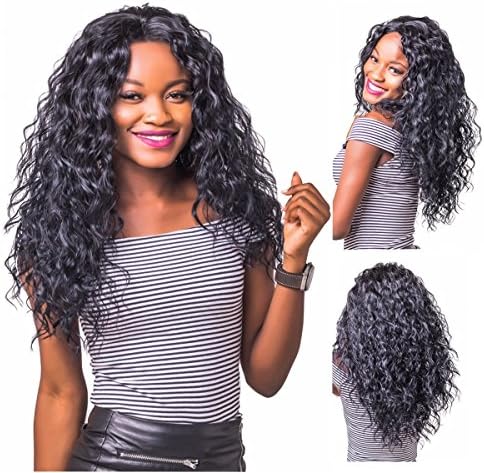 Long Wigs,Blcak Deep Curly Natural Lace Front Handmade Human Hair Wigs