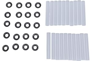 20 PCS Garage Door Hinge Quiet Rolling Sleeves, Garage Door Rollers with Roller Rods, Cuttable for Hinges with Hole Diameter 