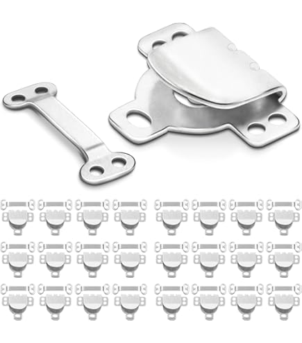 20 Sets Hook And Eye Closures - 17mm Brass Sewing Fasteners For Clothing