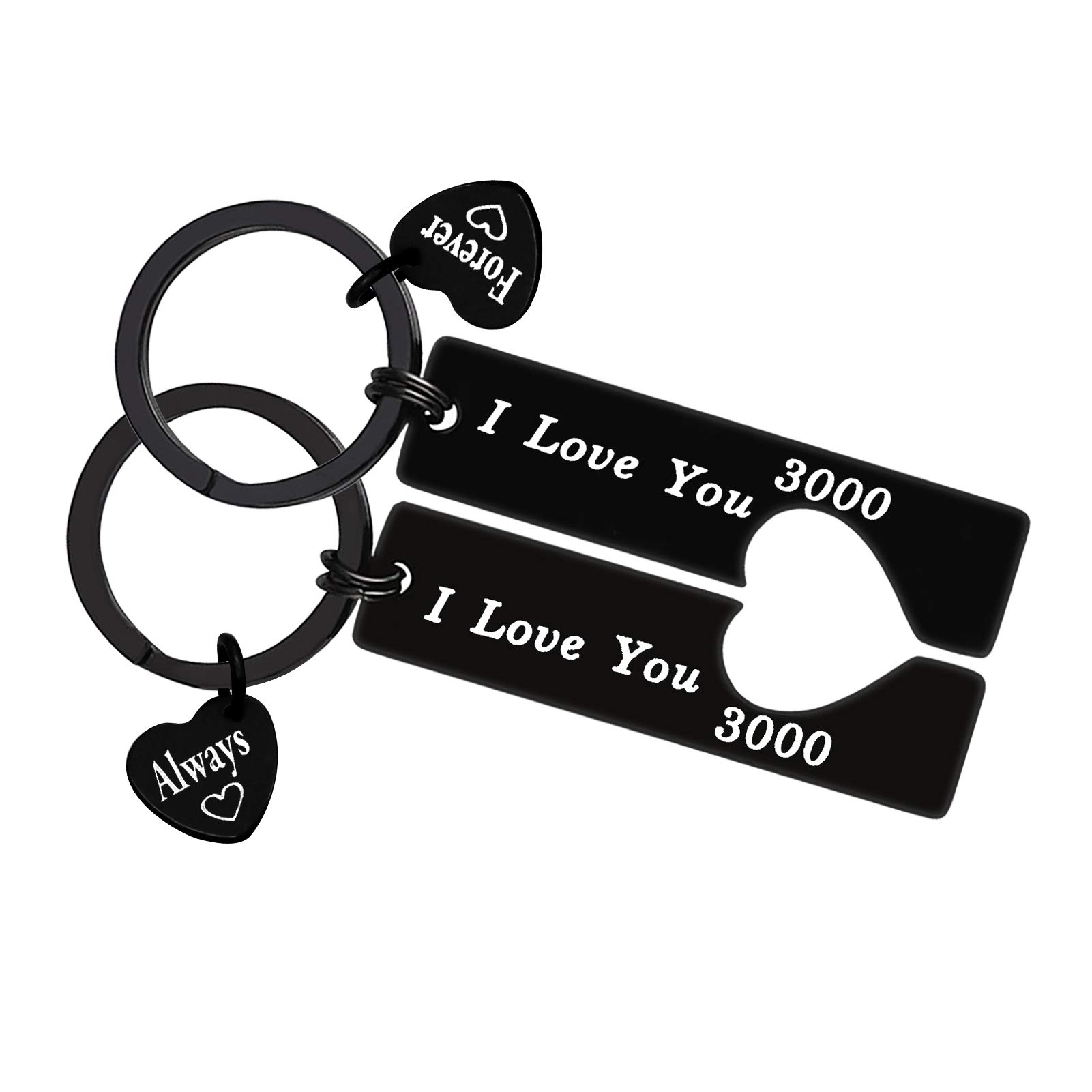 Huwujiu Anniversary Keyring Gifts for Boyfriend Girlfriend I Love You 3000 Keyring for Husband Wife Christmas Birthday Gifts Valentines Day Gifts I Love You Gifts for Couple