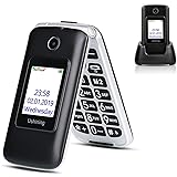 Ushining 3G Unlocked Flip Cell Phone for Senior & Kids, Easy-to-Use Big Button Cell Phone with Charging Dock, A&T or T-Mobile