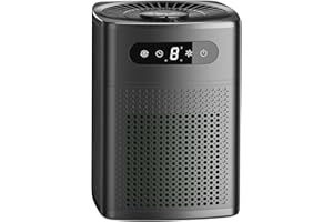 LOYTIO Air Purifiers for Bedroom, HEPA Covers Up to 302 sq.ft Room, 24db Sleep Model, Night Lighting, 3 Timers, with Aromatherapy for Bedroom, Dorm Room, Apartment, Kitchen-HY1800 (Light-Black)