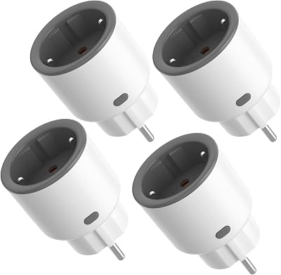 S60ZBTPF Prise Intelligente Zigbee à relais, Blanc/Gris, Contrôle à Distance, Suivi Énergétique, Programmation, Protection contre les Surcharges, Répéteur, eWeLink, Hub Requis, 4 pièces